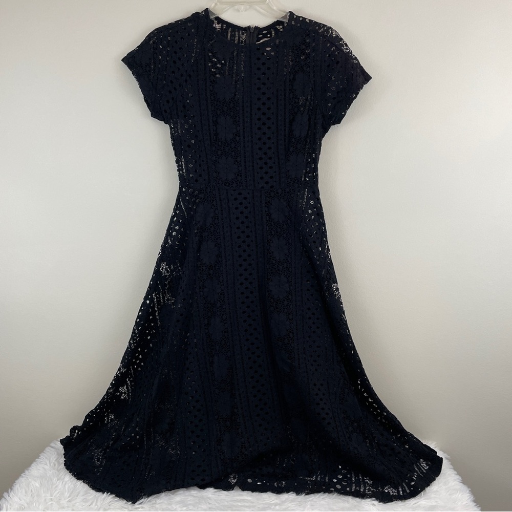 Black lace boho midi dress